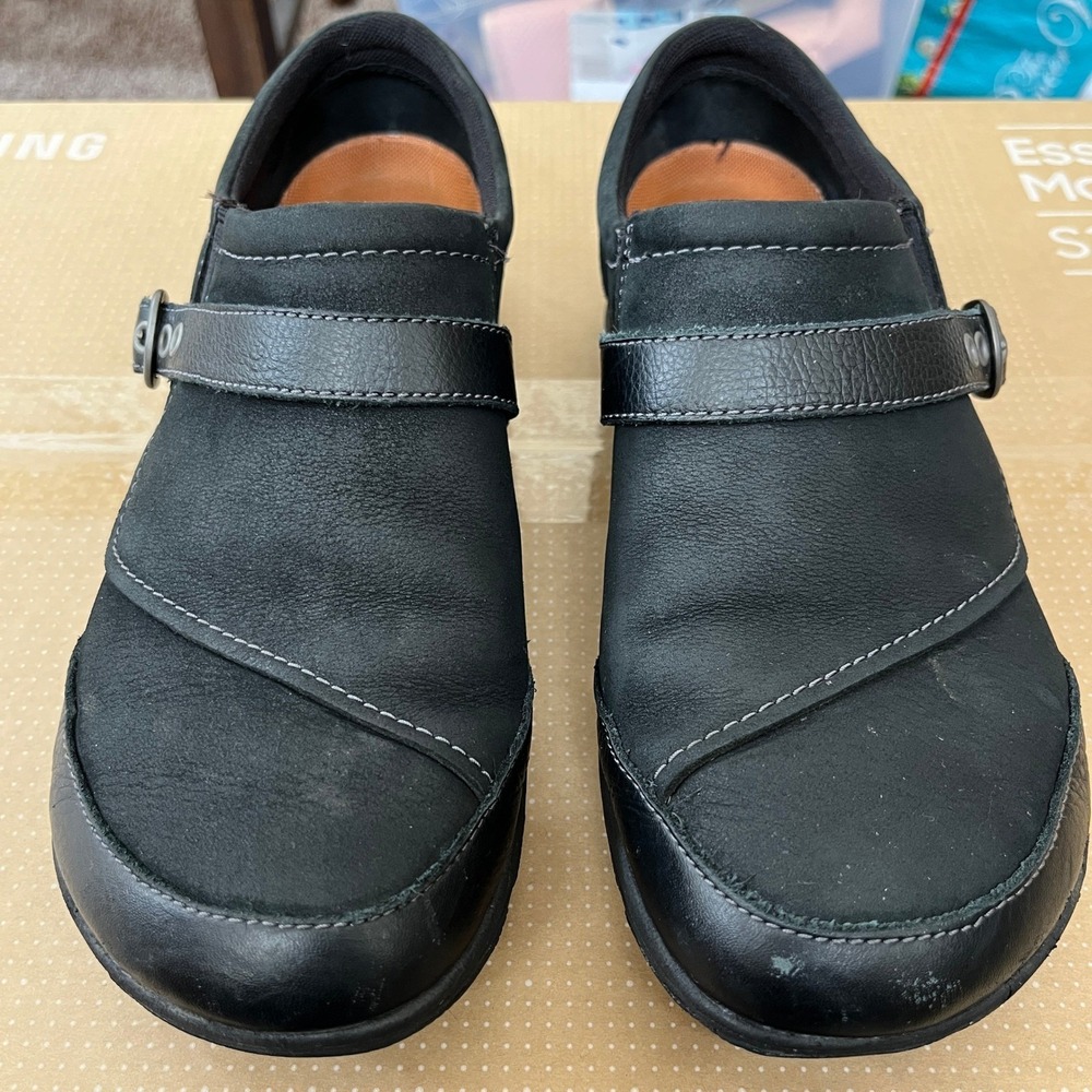 Merrell Encore Q2 Breeze Black Leather Slip On Clogs Shoes J69078 Womens 9.5